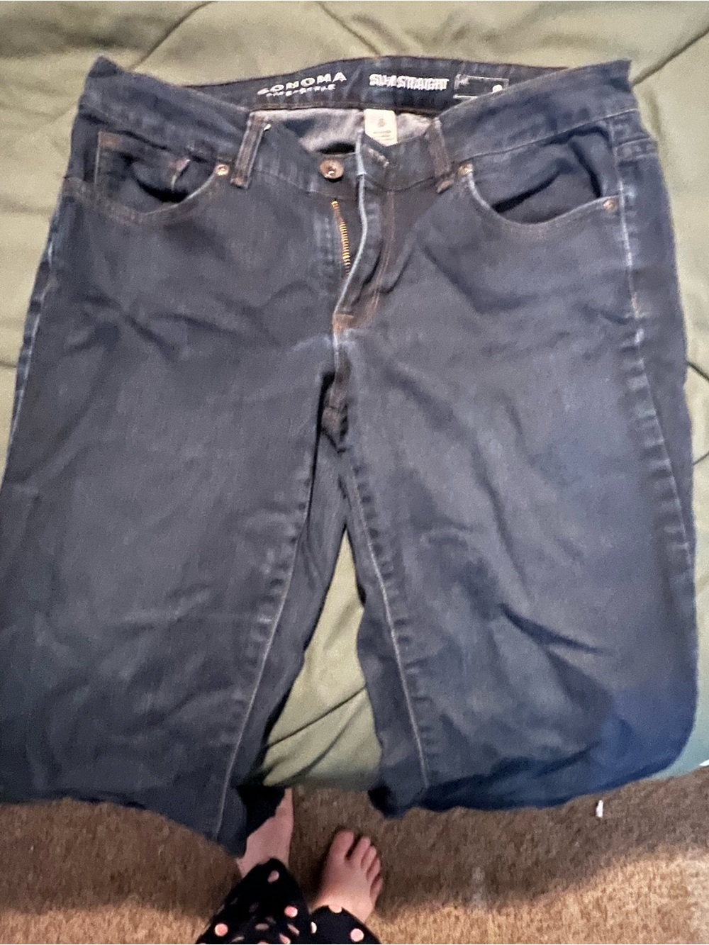 Sonoma Straight Leg Jeans in Dark Blue Denim